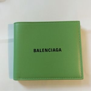 Balenciaga cash square folded wallet green